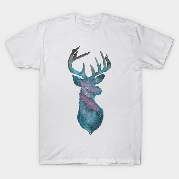 Galaxy Stag T-Shirt by creativebakergb